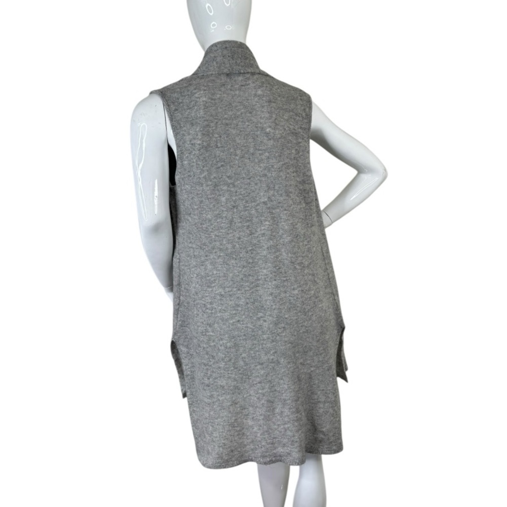 InCashmere Cashmere grey Sleeveless Open Vest sweater cardigan layering piece L - Picture 6 of 17